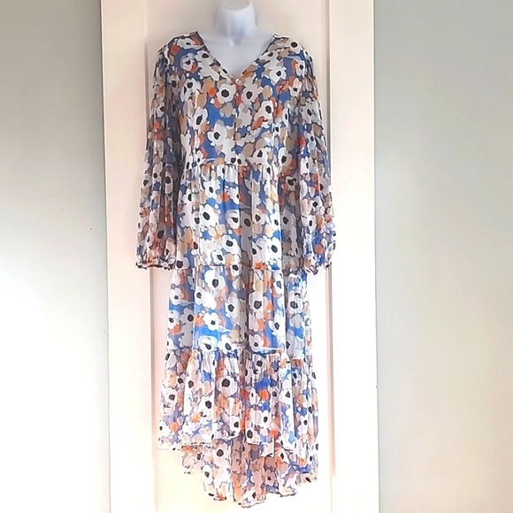 NWT Joie Chiffon Floral Maxi High low Dress size XL - Picture 3 of 11